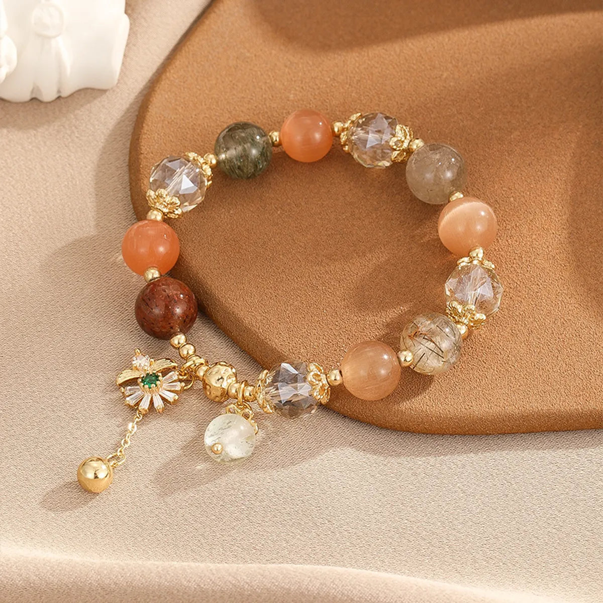 Simple Style Flower Copper Beaded Bracelets