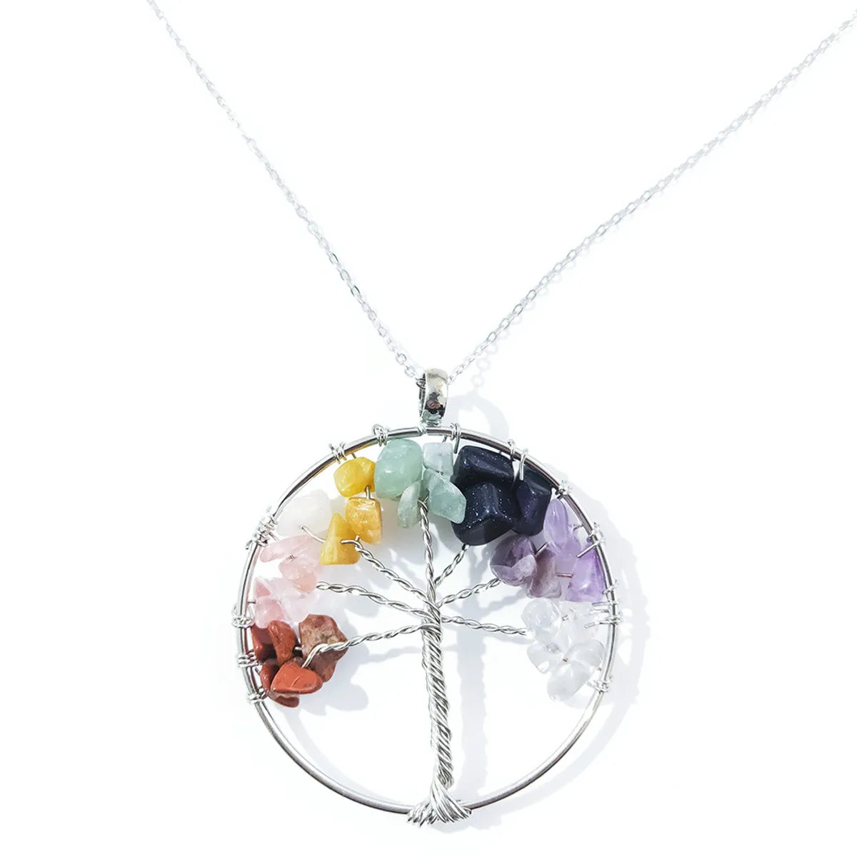 Simple Style Flower Crystal Hollow Out Pendant Necklace 1 Piece