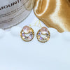 1 Pair Simple Style Flower Inlay Mixed Materials Rhinestones Ear Studs