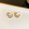 1 Pair Simple Style Flower Inlay Mixed Materials Rhinestones Ear Studs