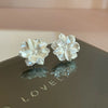 1 Pair Simple Style Flower Inlay Mixed Materials Rhinestones Ear Studs