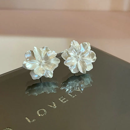 1 Pair Simple Style Flower Inlay Mixed Materials Rhinestones Ear Studs