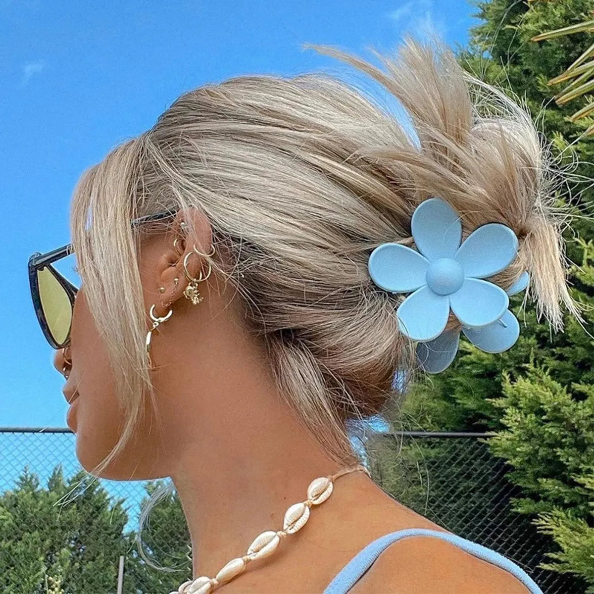 Simple Style Flower Plastic Handmade Hair Claws 1 Piece