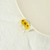 Simple Style Flower Plastic Resin Printing Women'S Rings