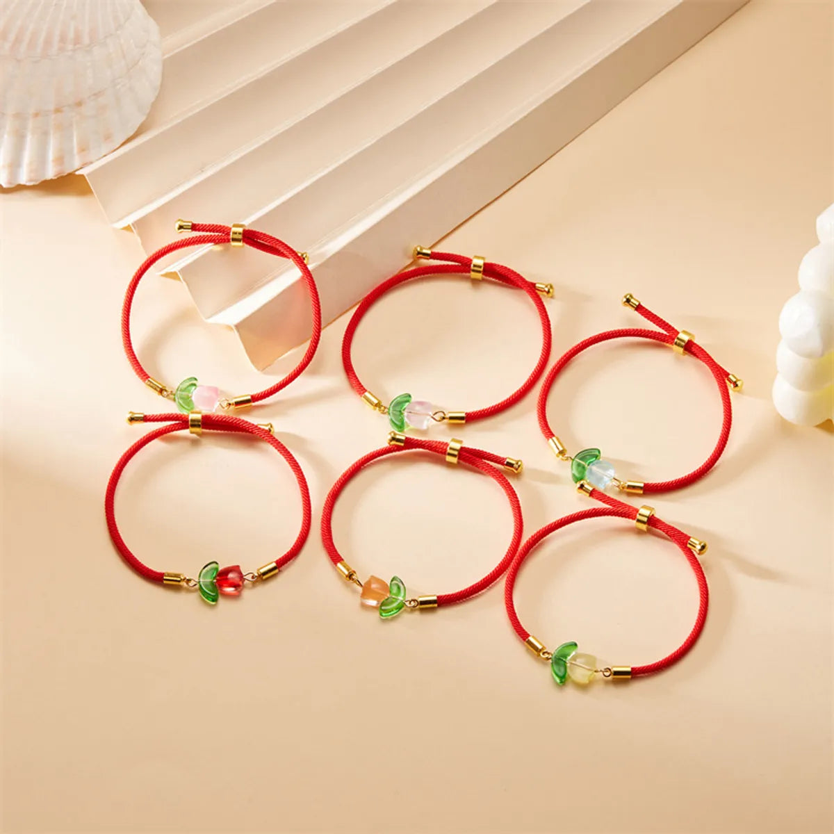 Simple Style Flower Resin Polyester Braid Women's Bracelets