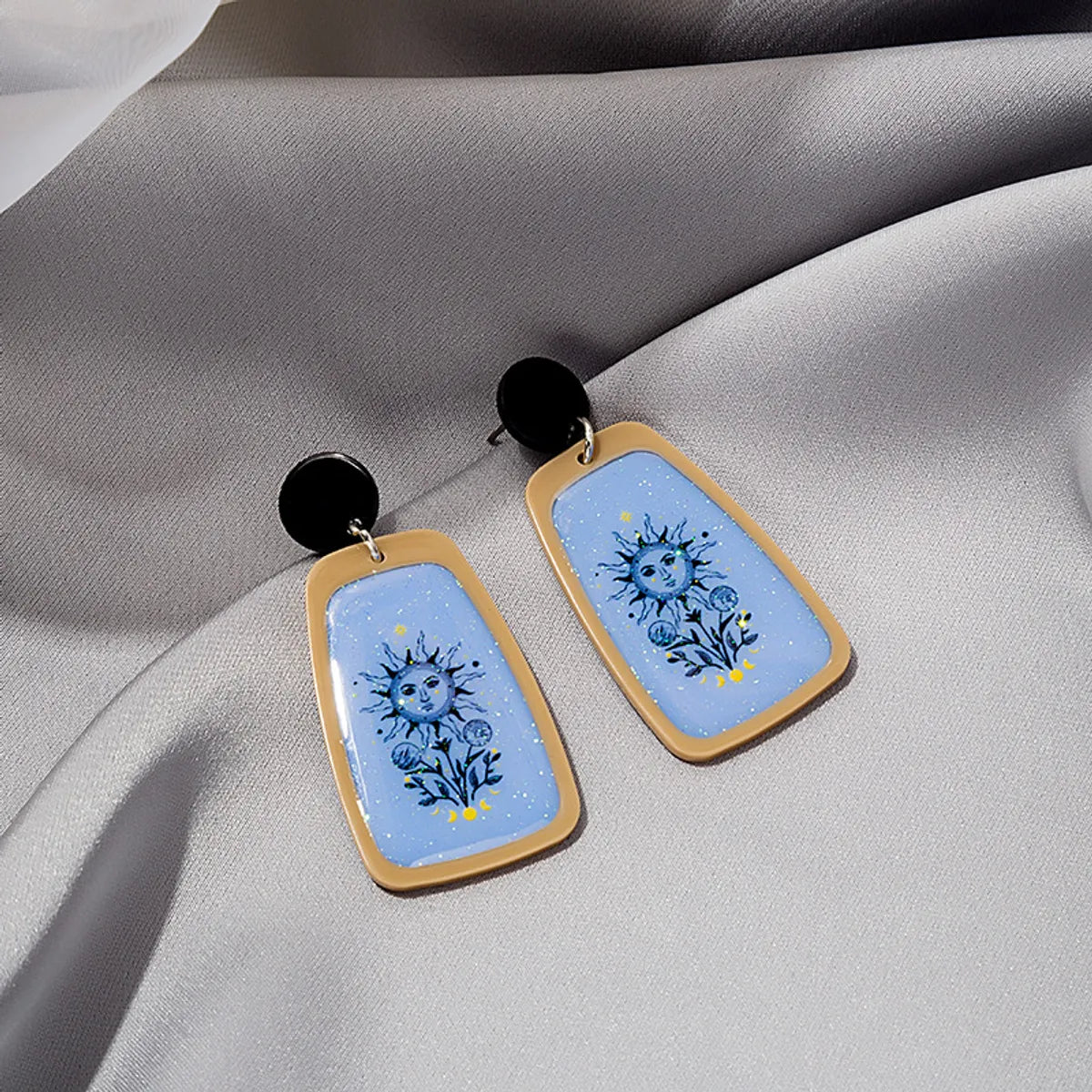 Simple Style Flower Snowflake Arylic Printing Women's Drop Earrings 1 Pair