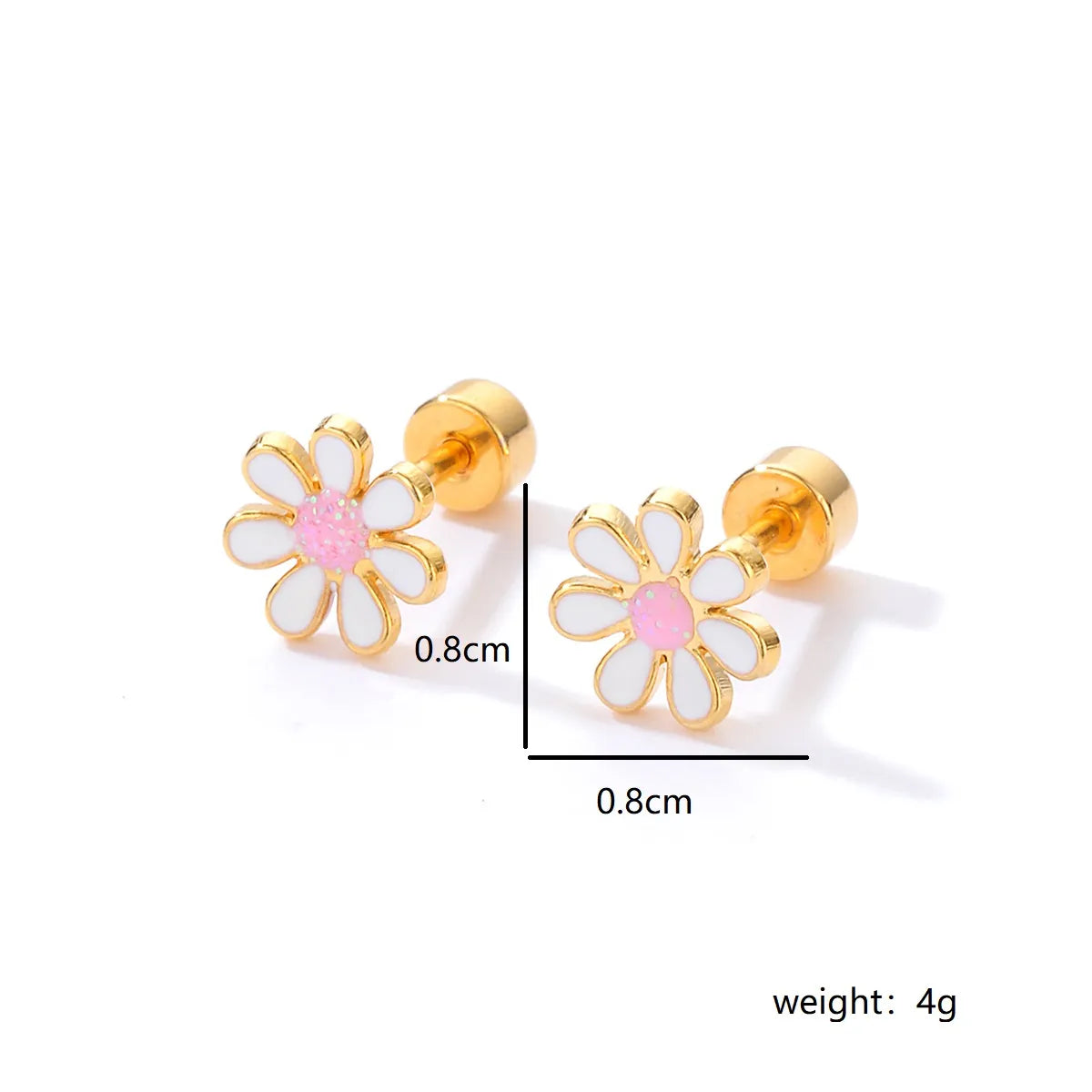 Simple Style Flower Plating Stainless Steel Ear Studs