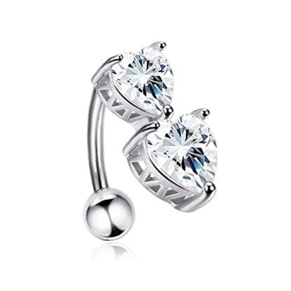 Simple Style Flower Stainless Steel Inlay Zircon Belly Ring 1 Piece