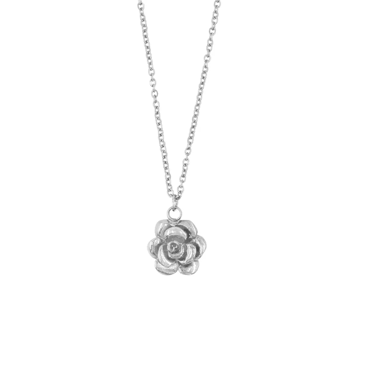 Wholesale Jewelry Simple Style Flower 304 Stainless Steel 667 Stainless Steel 18K Gold Plated Plating Necklace