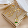 Simple Style Flower Stainless Steel Plating Inlay Rhinestones 18k Gold Plated Gold Plated Pendant Necklace