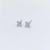 Simple Style Flower Sterling Silver Inlay Artificial Diamond Ear Studs 1 Pair