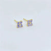 Simple Style Flower Sterling Silver Inlay Artificial Diamond Ear Studs 1 Pair