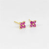 Simple Style Flower Sterling Silver Inlay Artificial Diamond Ear Studs 1 Pair