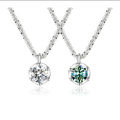 Simple Style Flower Sterling Silver Moissanite Necklace In Bulk