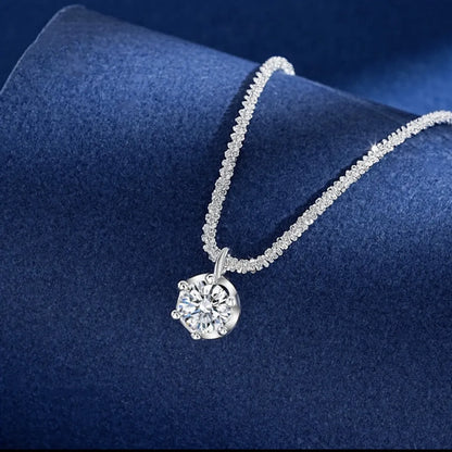 Simple Style Flower Sterling Silver Moissanite Necklace In Bulk