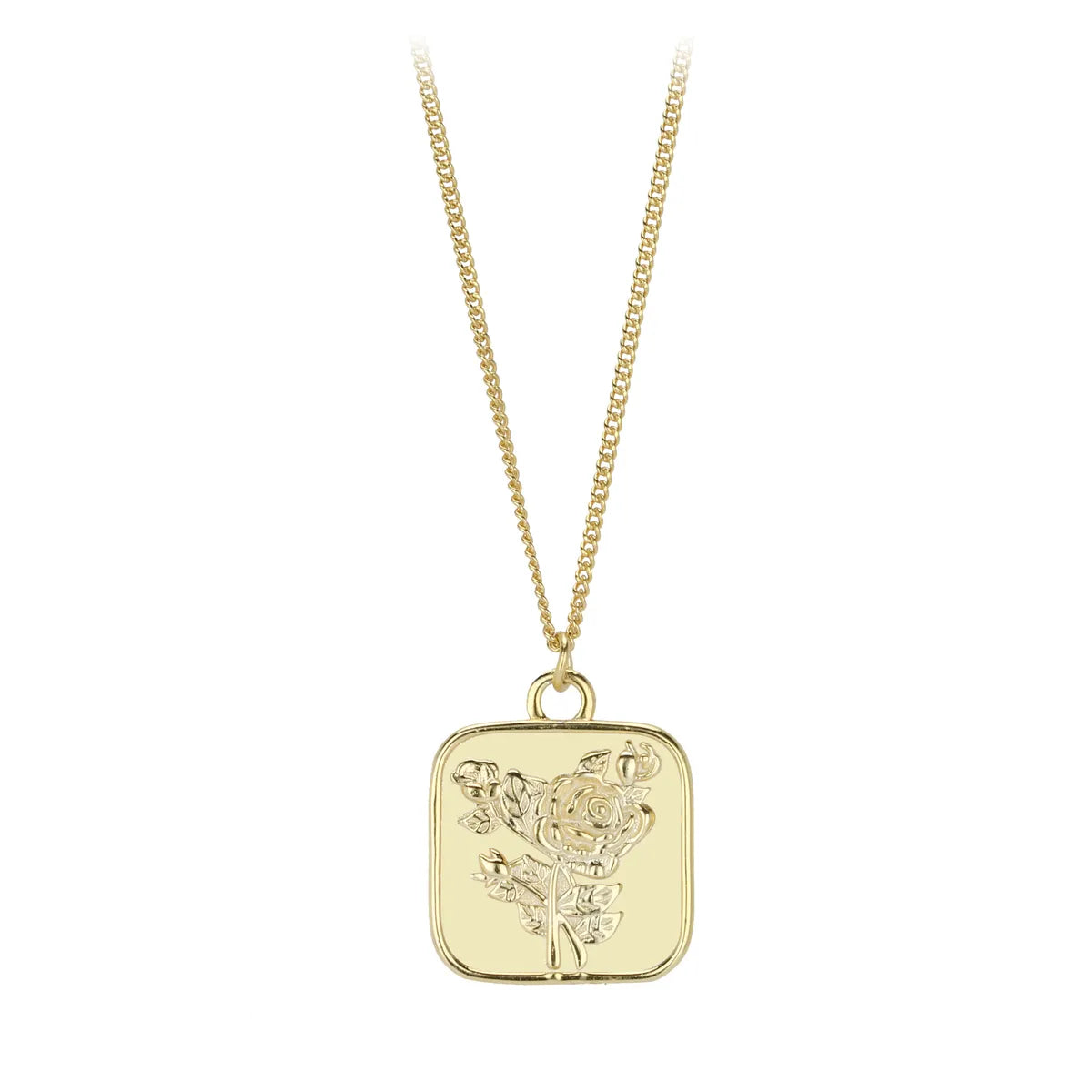 Simple Style Flower Sterling Silver Plating Gold Plated Pendant Necklace