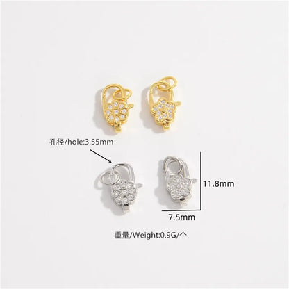 Simple Style Flower Sterling Silver Plating Inlay Zircon Gold Plated Charms Jewelry Accessories