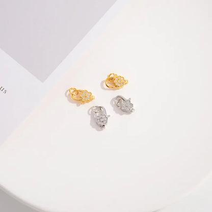 Simple Style Flower Sterling Silver Plating Inlay Zircon Gold Plated Charms Jewelry Accessories