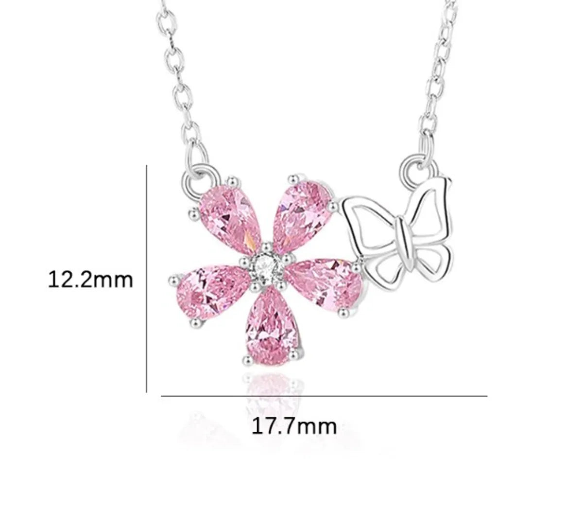 Simple Style Flower Sterling Silver Plating Pendant Necklace