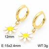 Wholesale Jewelry Simple Style Flower Titanium Steel 18K Gold Plated Enamel Bracelets Necklace