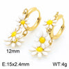 Wholesale Jewelry Simple Style Flower Titanium Steel 18K Gold Plated Enamel Bracelets Necklace