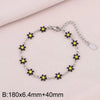 Wholesale Jewelry Simple Style Flower Titanium Steel 18K Gold Plated Enamel Bracelets Necklace