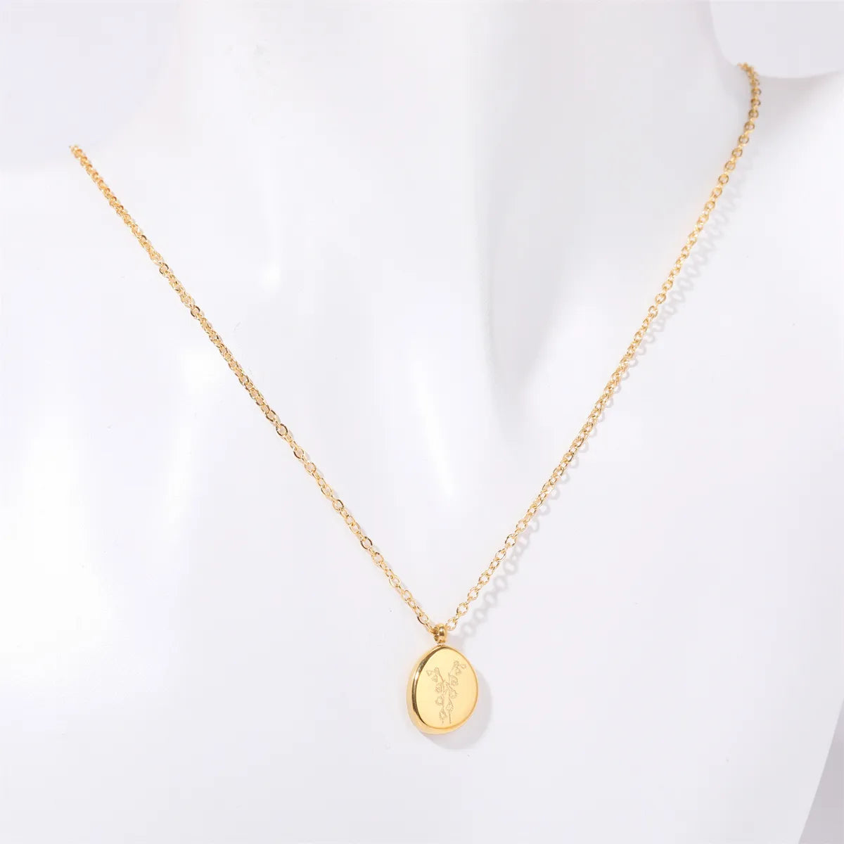 201 Stainless Steel 304 Stainless Steel Titanium Steel Gold Plated Simple Style Plating Flower Pendant Necklace