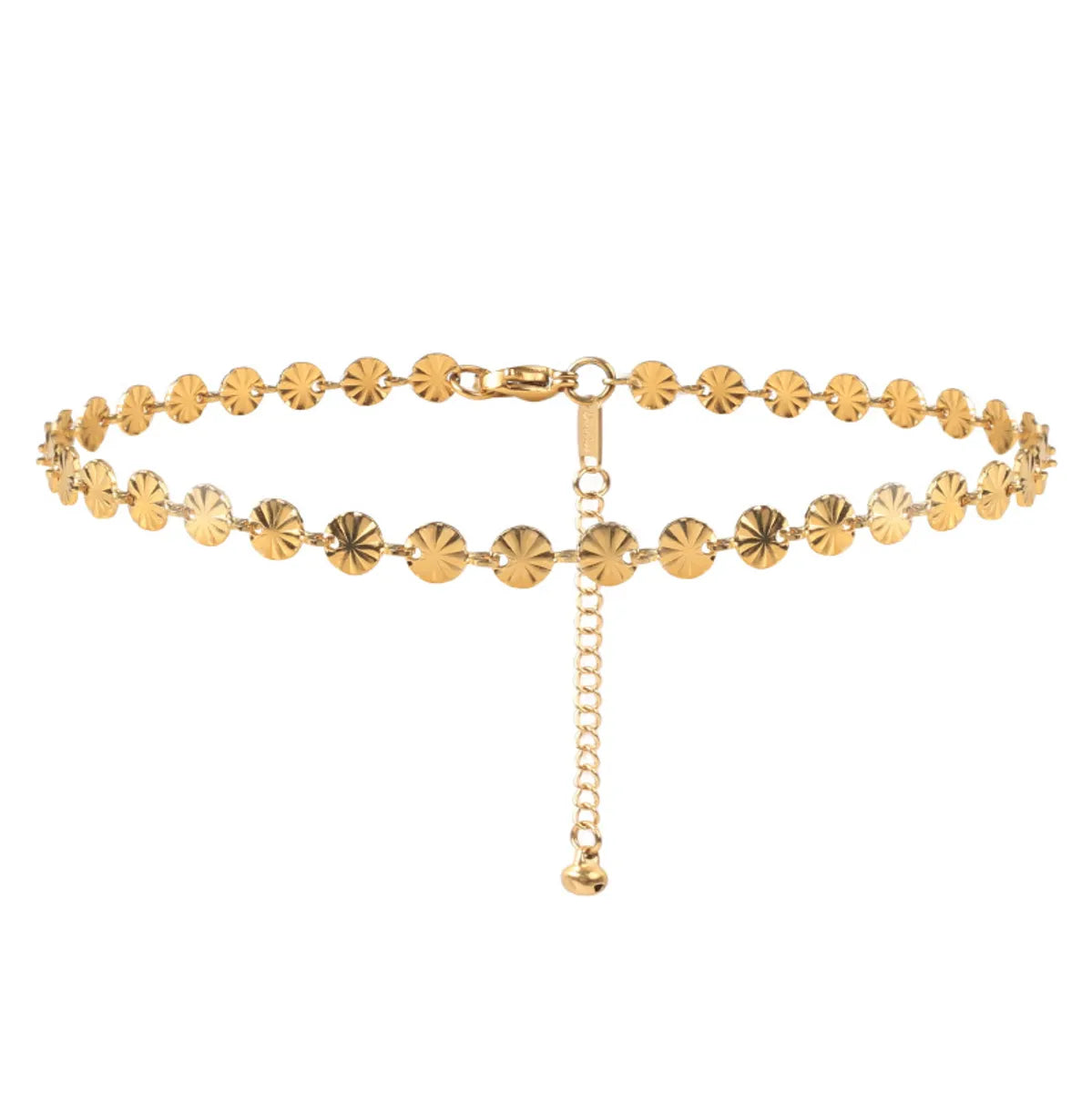 Simple Style Flower Titanium Steel Plating 18k Gold Plated Women's Anklet