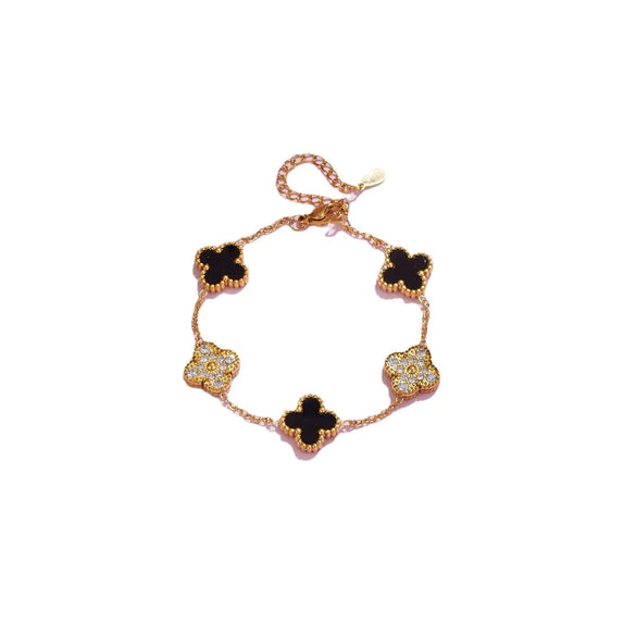 Wholesale Simple Style Flower Titanium Steel Plating Gold Plated Bracelets Necklace
