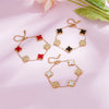 Wholesale Simple Style Flower Titanium Steel Plating Gold Plated Bracelets Necklace