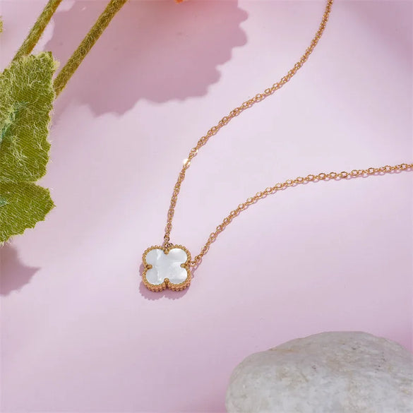 Wholesale Simple Style Flower Titanium Steel Plating Gold Plated Bracelets Necklace