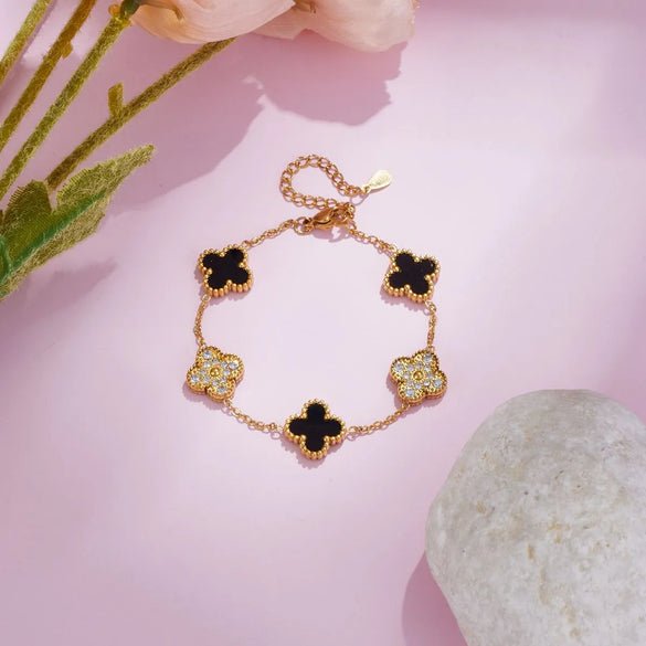 Wholesale Simple Style Flower Titanium Steel Plating Gold Plated Bracelets Necklace