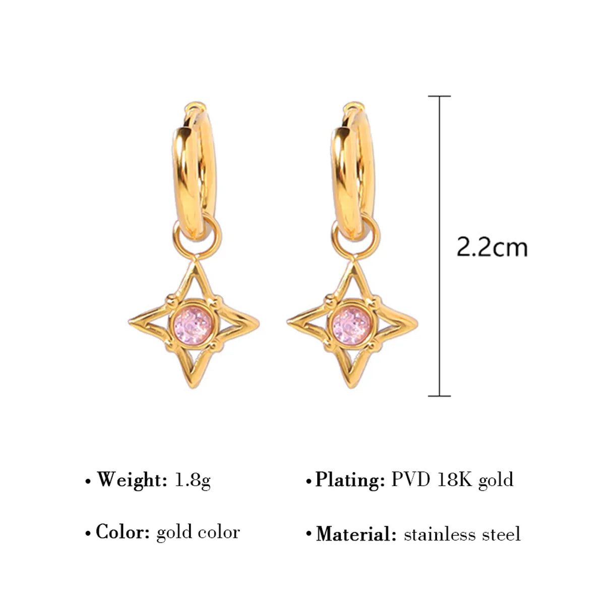 1 Pair Simple Style Flower Plating Inlay Titanium Steel Opal 14k Gold Plated Drop Earrings