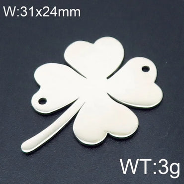 Simple Style Four Leaf Clover Stainless Steel Plating Jewelry Accessories