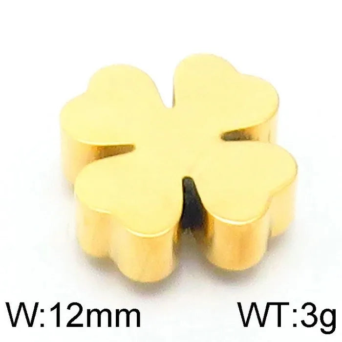 1 Piece Stainless Steel 18K Gold Plated Four Leaf Clover