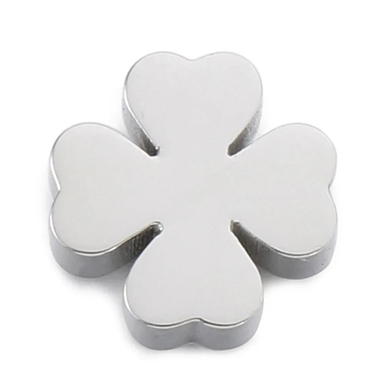 1 Piece Stainless Steel 18K Gold Plated Four Leaf Clover