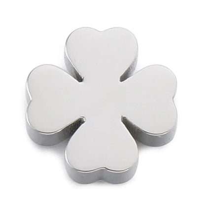 1 Piece Stainless Steel 18K Gold Plated Four Leaf Clover