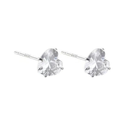 Simple Style Four Leaf Clover Star Heart Shape Silver Ear Studs 1 Pair