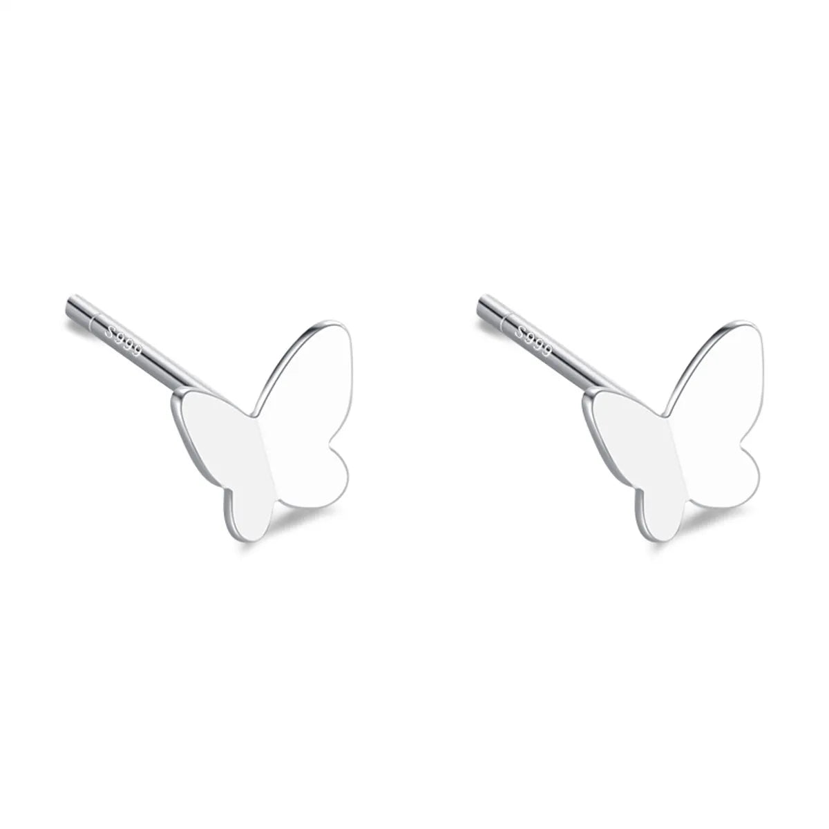 Simple Style Four Leaf Clover Star Heart Shape Silver Ear Studs 1 Pair