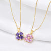Simple Style Four Leaf Clover Titanium Steel Inlay Zircon Pendant Necklace 1 Piece