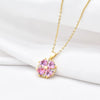 Simple Style Four Leaf Clover Titanium Steel Inlay Zircon Pendant Necklace 1 Piece