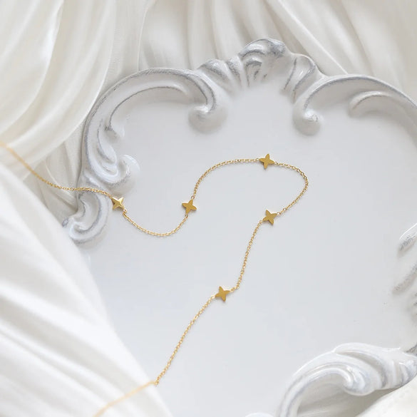 Simple Style Four Leaf Clover Titanium Steel Necklace