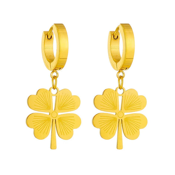 Simple Style Four Leaf Clover Titanium Steel Plating Pendant Necklace 1 Piece