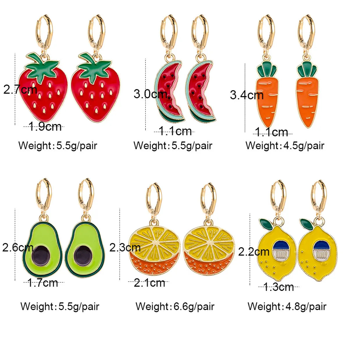 Simple Style Fruit Carrot Alloy Enamel Women's Drop Earrings