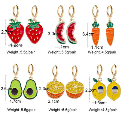 Simple Style Fruit Carrot Alloy Enamel Women's Drop Earrings