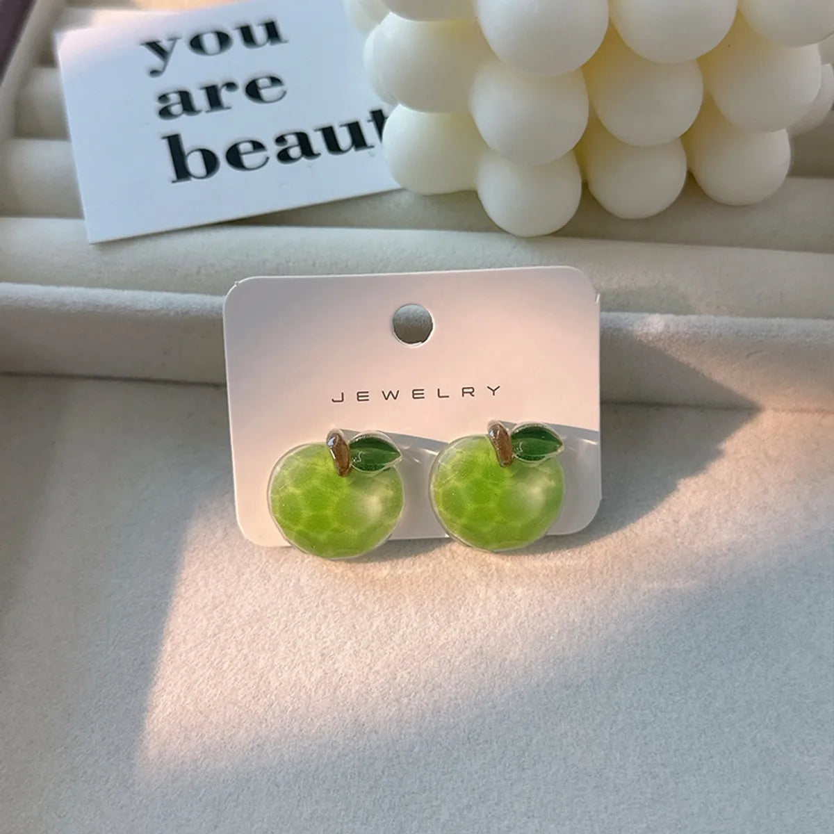 Simple Style Fruit Resin Patchwork Women's Ear Studs