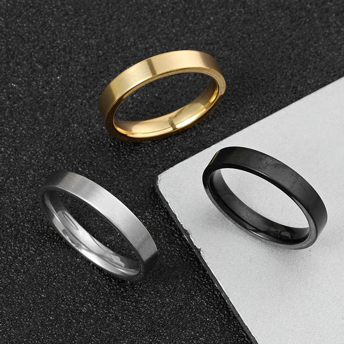 Simple Style Geometric 201 Stainless Steel Plating Unisex Rings