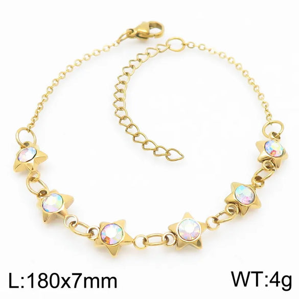 Simple Style Geometric 304 Stainless Steel 18K Gold Plated Bracelets In Bulk