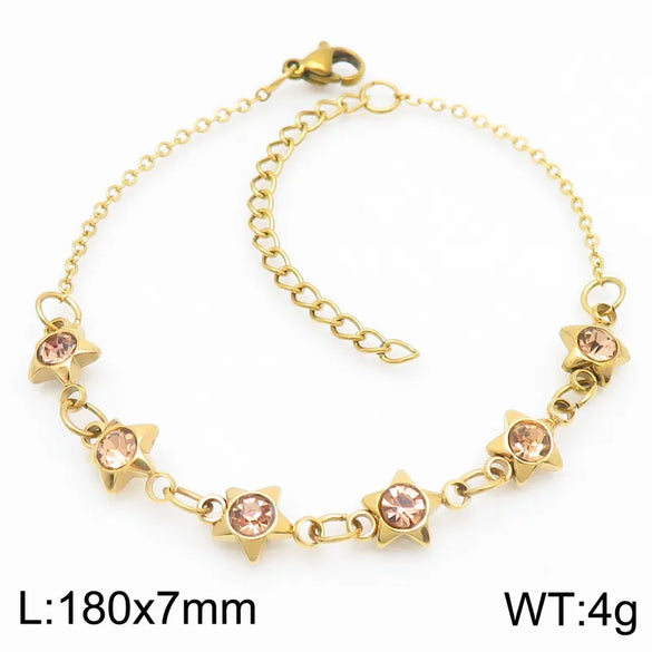 Simple Style Geometric 304 Stainless Steel 18K Gold Plated Bracelets In Bulk