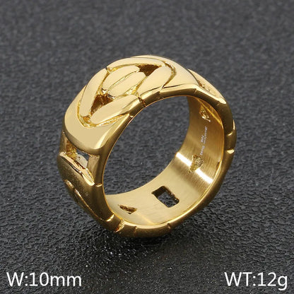 Simple Style Geometric 304 Stainless Steel 18K Gold Plated Men'S Rings